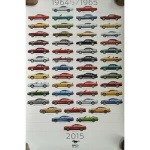 Ford Mustang 50 Years Poster 1964½–2015 Shelby Fastback GT American Muscle Car